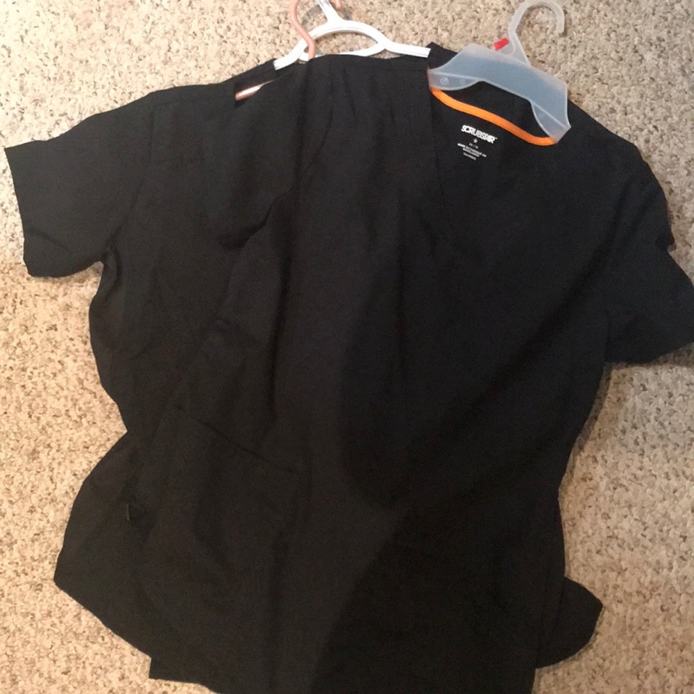 3 Xs black scrub tops